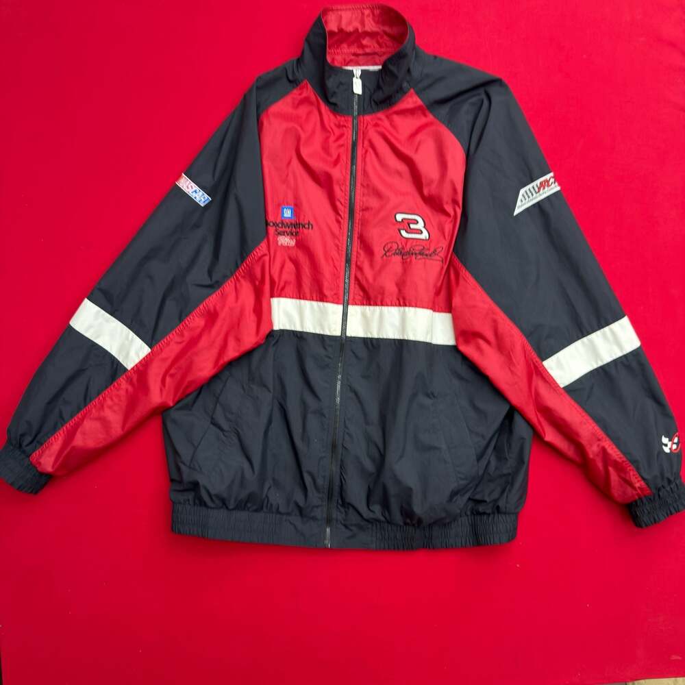 VTG NASCAR Chase Authentics Jeff Gordon DuPont Red black Jacket Full Zip XL Wind